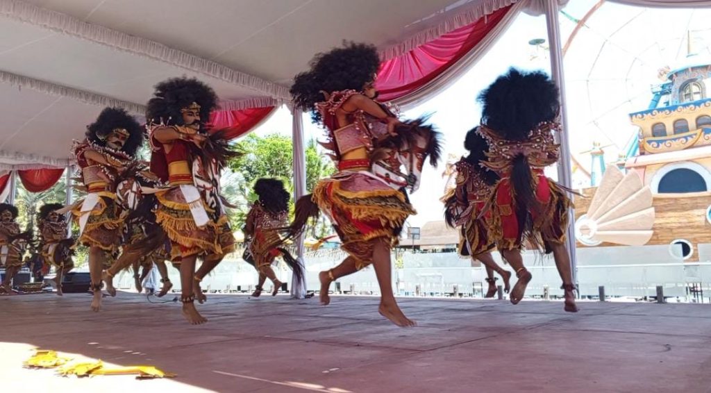 Turonggo Waseso Hangermboko grup tari asal Temanggung memadukan Jaranan dengan sendratari Rahwono Gugur di Festival Jaranan dan Prajuritan 2024, Kab. Semarang, 24/8/2024. (Selly).
